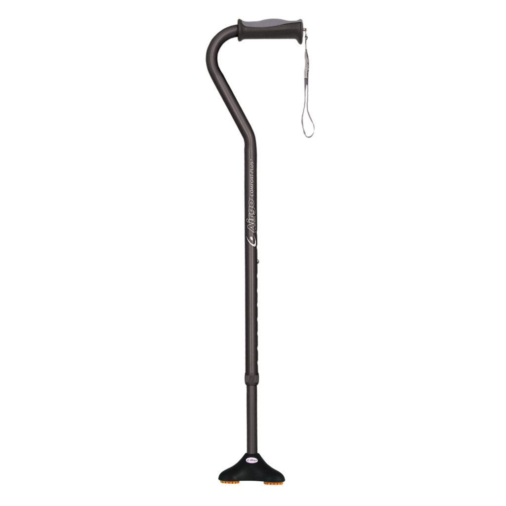 Airgo Comfort-Plus Cane Black with MiniQuad Ultra-Stable Tip – Adjustable Quad Cane – CareMade Canada